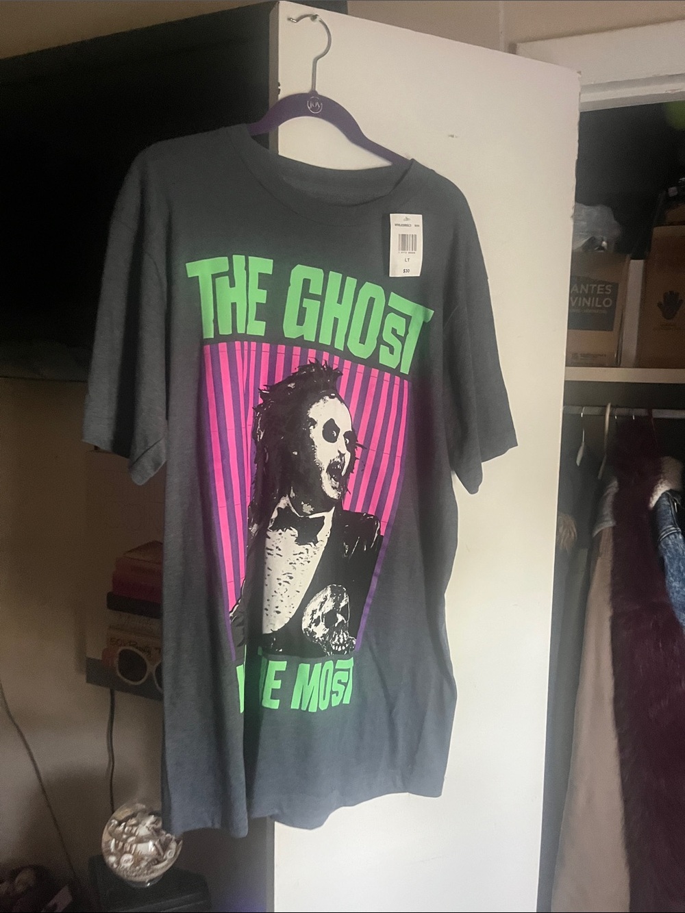 The Ghost Graphic Tee - Charcoal Black Short Sleeve Shirt